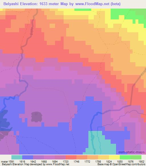 Belyashi,Russia Elevation Map