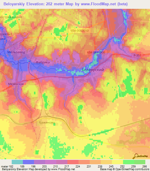 Beloyarskiy,Russia Elevation Map