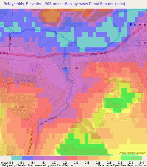 Beloyarskiy,Russia Elevation Map