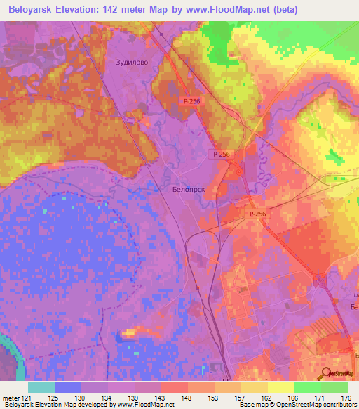 Beloyarsk,Russia Elevation Map