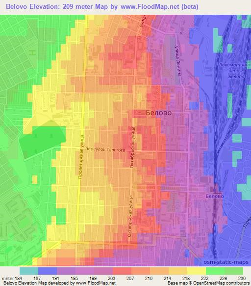 Belovo,Russia Elevation Map