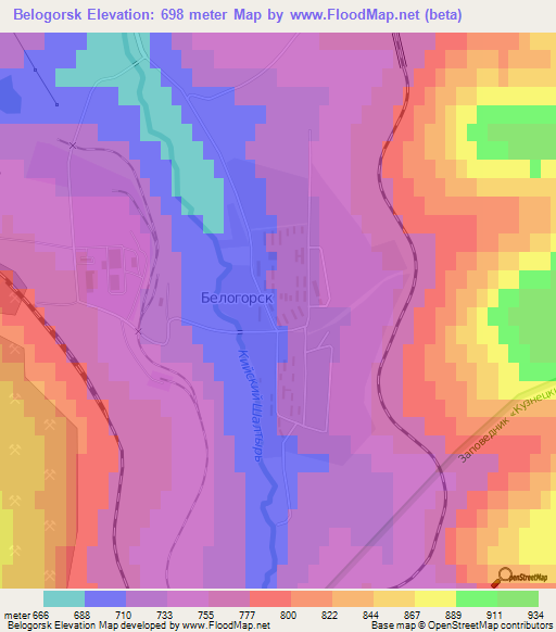 Belogorsk,Russia Elevation Map