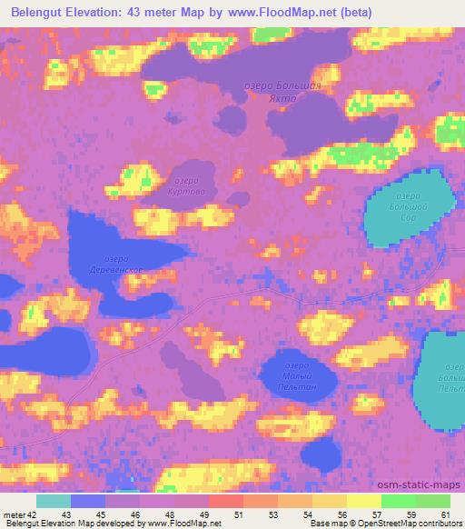 Belengut,Russia Elevation Map