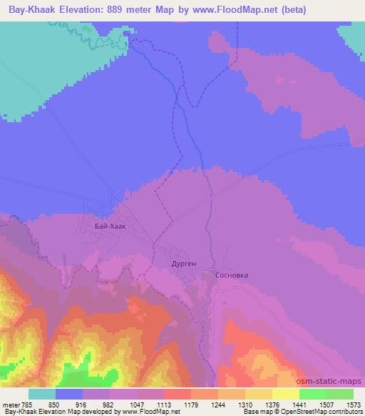 Bay-Khaak,Russia Elevation Map