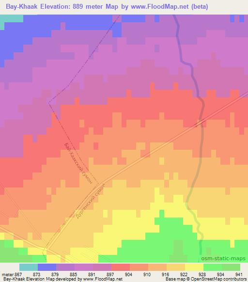 Bay-Khaak,Russia Elevation Map