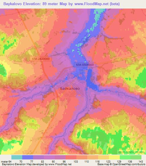 Baykalovo,Russia Elevation Map