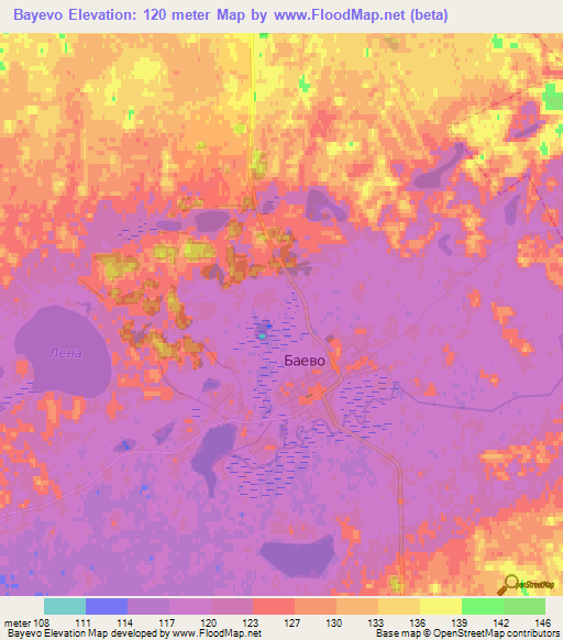 Bayevo,Russia Elevation Map