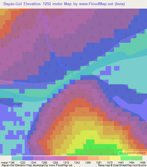 Bayan-Gol,Russia Elevation Map