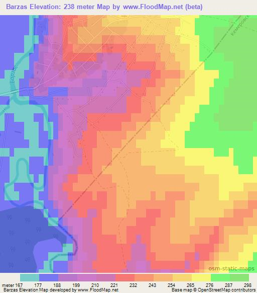 Barzas,Russia Elevation Map