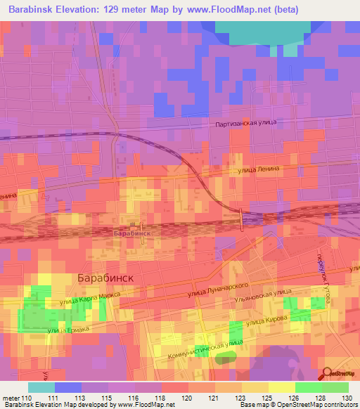 Barabinsk,Russia Elevation Map