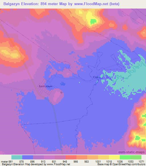 Balgazyn,Russia Elevation Map