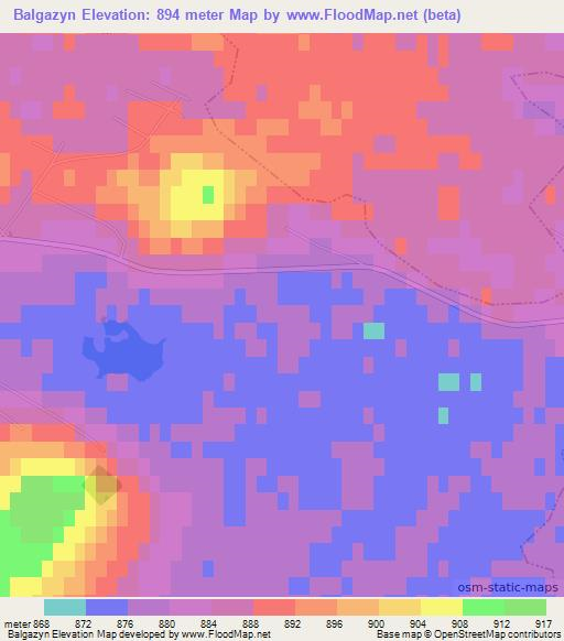 Balgazyn,Russia Elevation Map