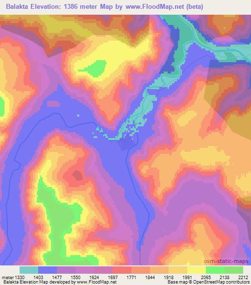 Balakta,Russia Elevation Map