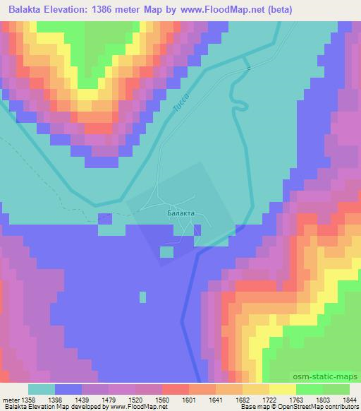 Balakta,Russia Elevation Map