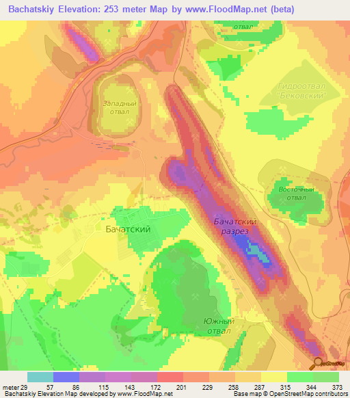 Bachatskiy,Russia Elevation Map