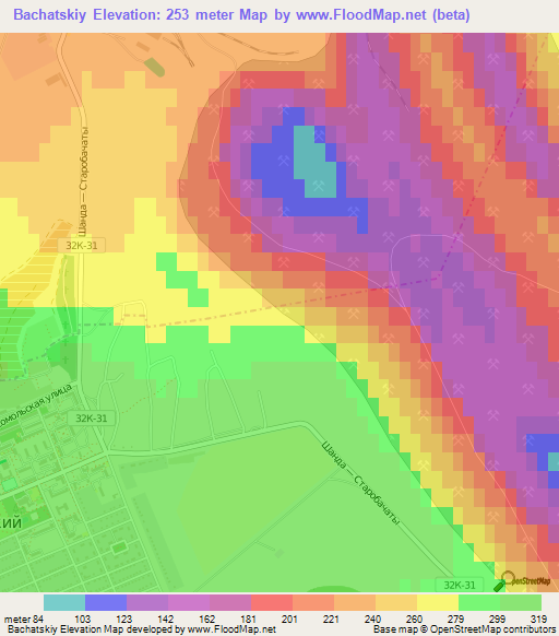 Bachatskiy,Russia Elevation Map