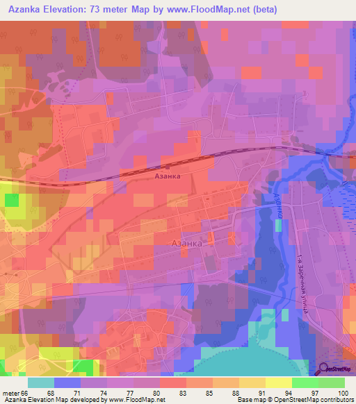 Azanka,Russia Elevation Map