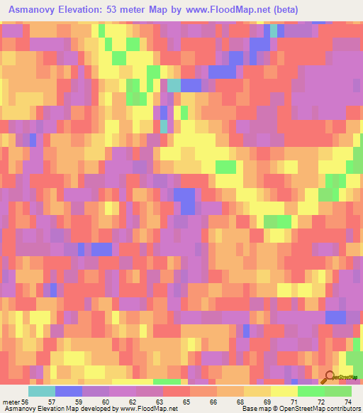 Asmanovy,Russia Elevation Map