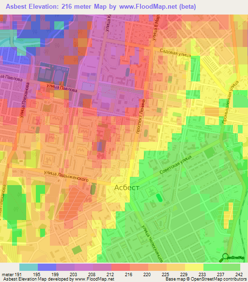 Asbest,Russia Elevation Map