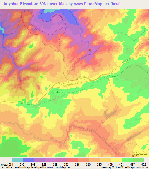 Artyshta,Russia Elevation Map