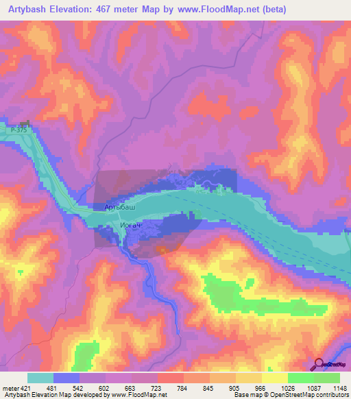 Artybash,Russia Elevation Map