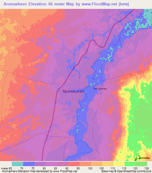 Aromashevo,Russia Elevation Map