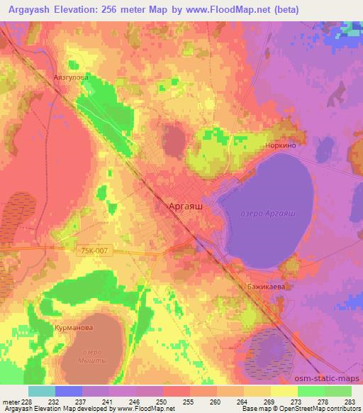 Argayash,Russia Elevation Map