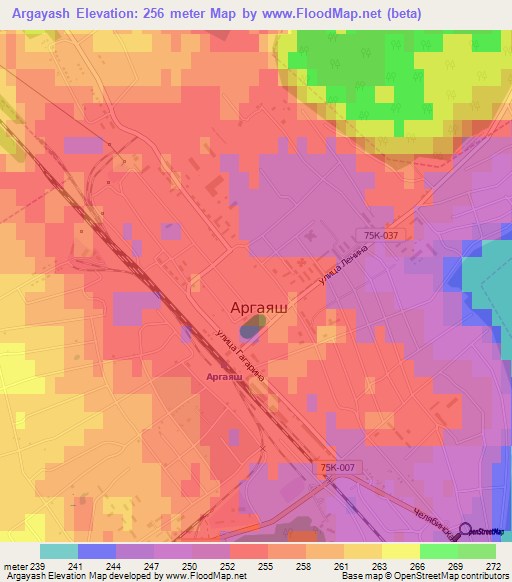 Argayash,Russia Elevation Map