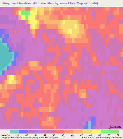 Amyn'ya,Russia Elevation Map