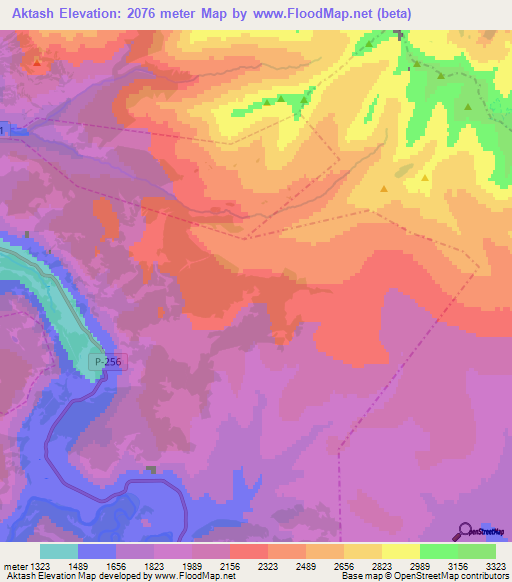 Aktash,Russia Elevation Map