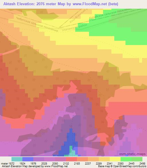 Aktash,Russia Elevation Map