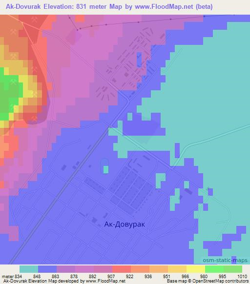 Ak-Dovurak,Russia Elevation Map