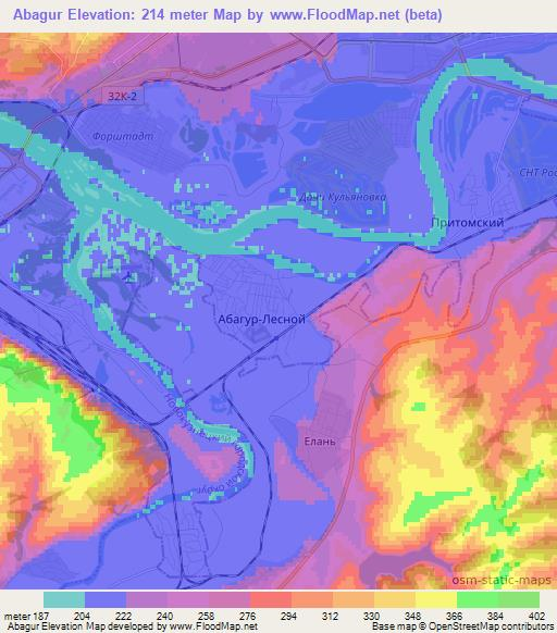 Abagur,Russia Elevation Map