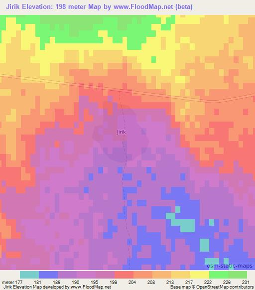 Jirik,Uzbekistan Elevation Map