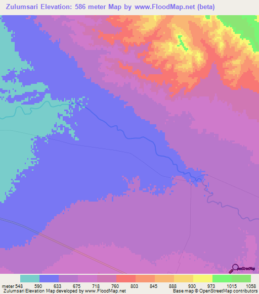 Zulumsari,Uzbekistan Elevation Map