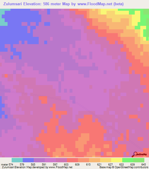 Zulumsari,Uzbekistan Elevation Map