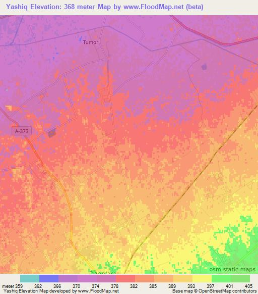 Yashiq,Uzbekistan Elevation Map