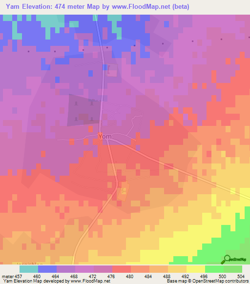 Yam,Uzbekistan Elevation Map