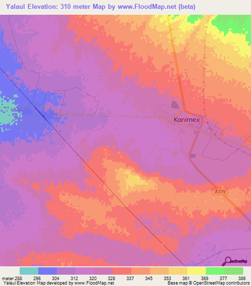 Yalaul,Uzbekistan Elevation Map