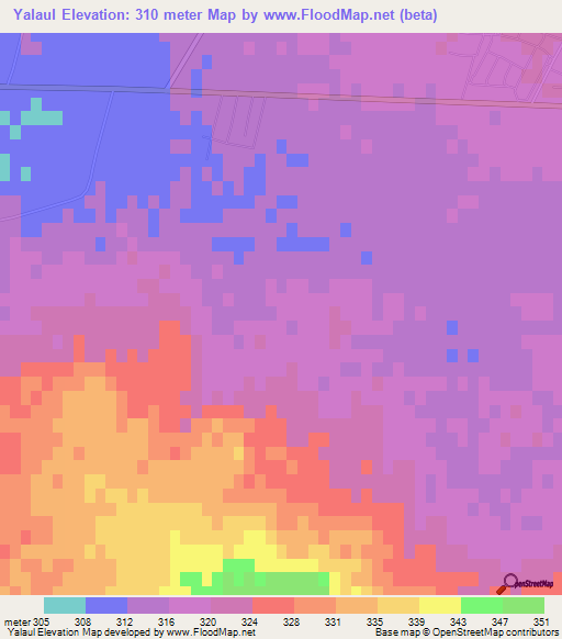 Yalaul,Uzbekistan Elevation Map