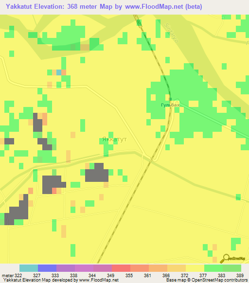 Yakkatut,Uzbekistan Elevation Map