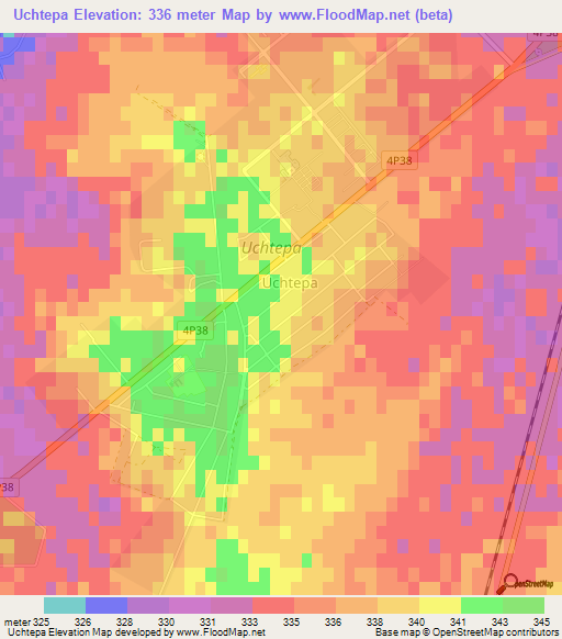 Uchtepa,Uzbekistan Elevation Map