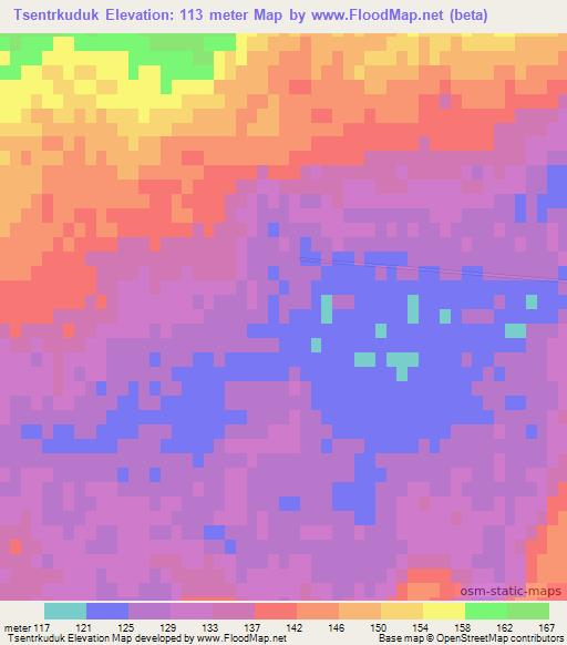 Tsentrkuduk,Uzbekistan Elevation Map