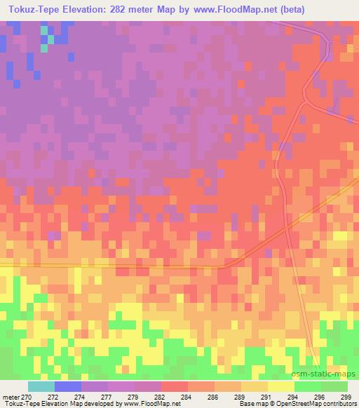 Tokuz-Tepe,Uzbekistan Elevation Map