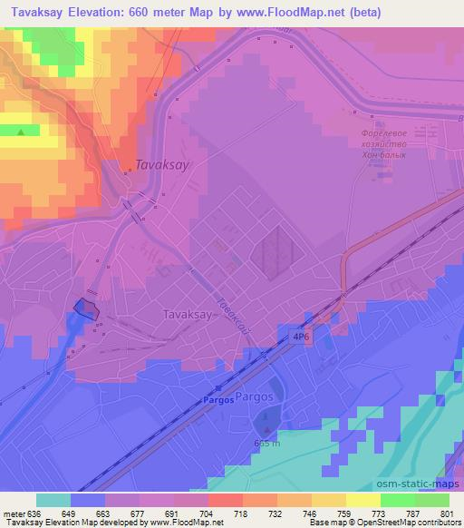 Tavaksay,Uzbekistan Elevation Map