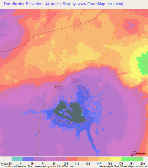 Tomditruba,Uzbekistan Elevation Map