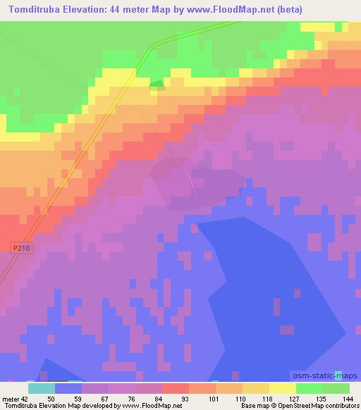 Tomditruba,Uzbekistan Elevation Map