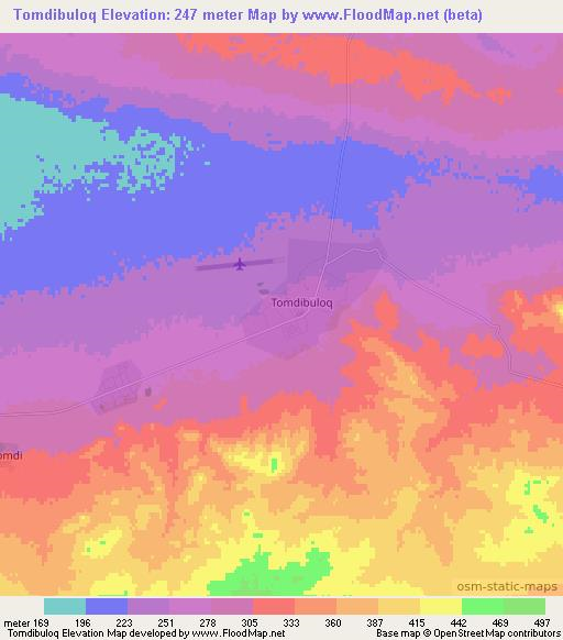 Tomdibuloq,Uzbekistan Elevation Map