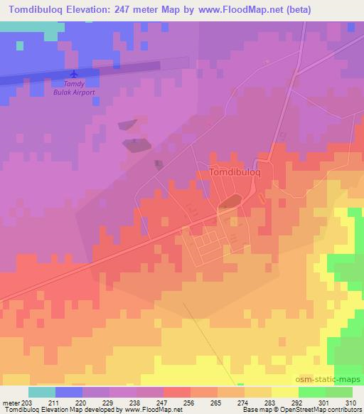 Tomdibuloq,Uzbekistan Elevation Map