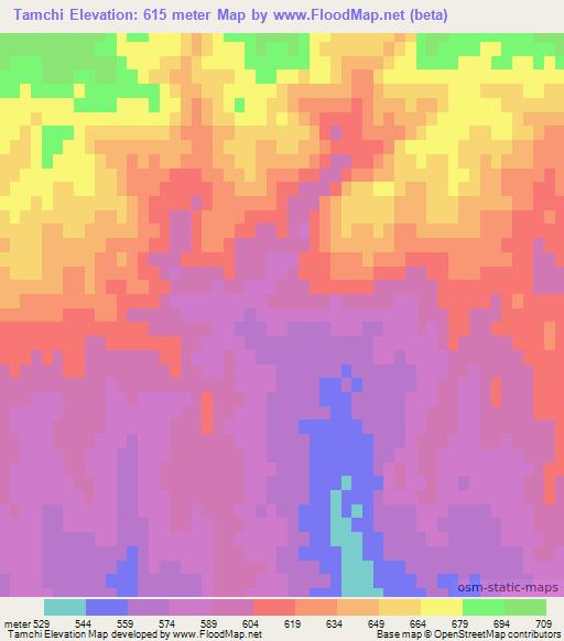 Tamchi,Uzbekistan Elevation Map